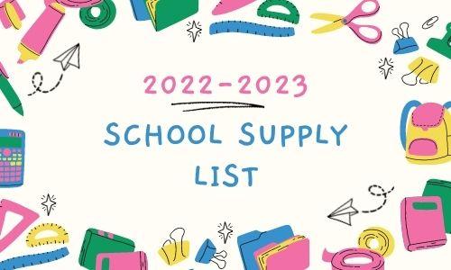 2022-2023 School Supplies